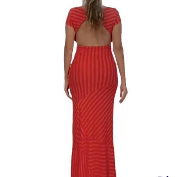 NWOT Bebe open back striped maxi dress. - Picture 3 of 8